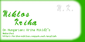 miklos kriha business card